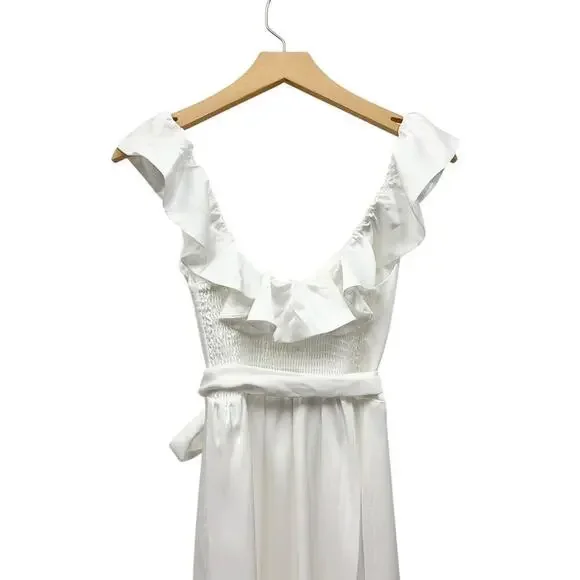 Show Me Your Mumu Alexis Midi Dress in Ivory Luxe Satin size Small - Picture 6 of 11